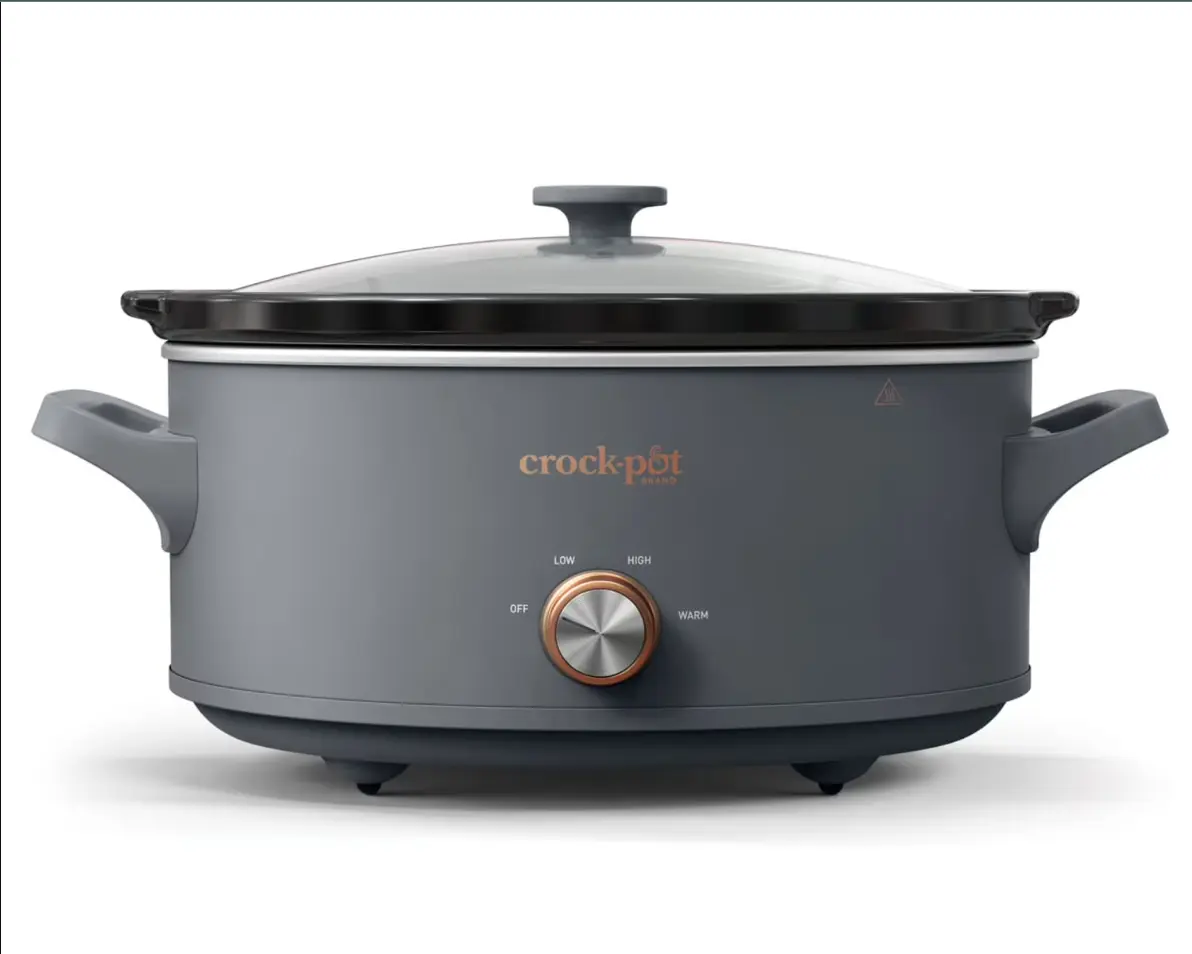 7 Qt Manual Slow Cooker Large Capacity Crock Pot With Warm Setting Gray