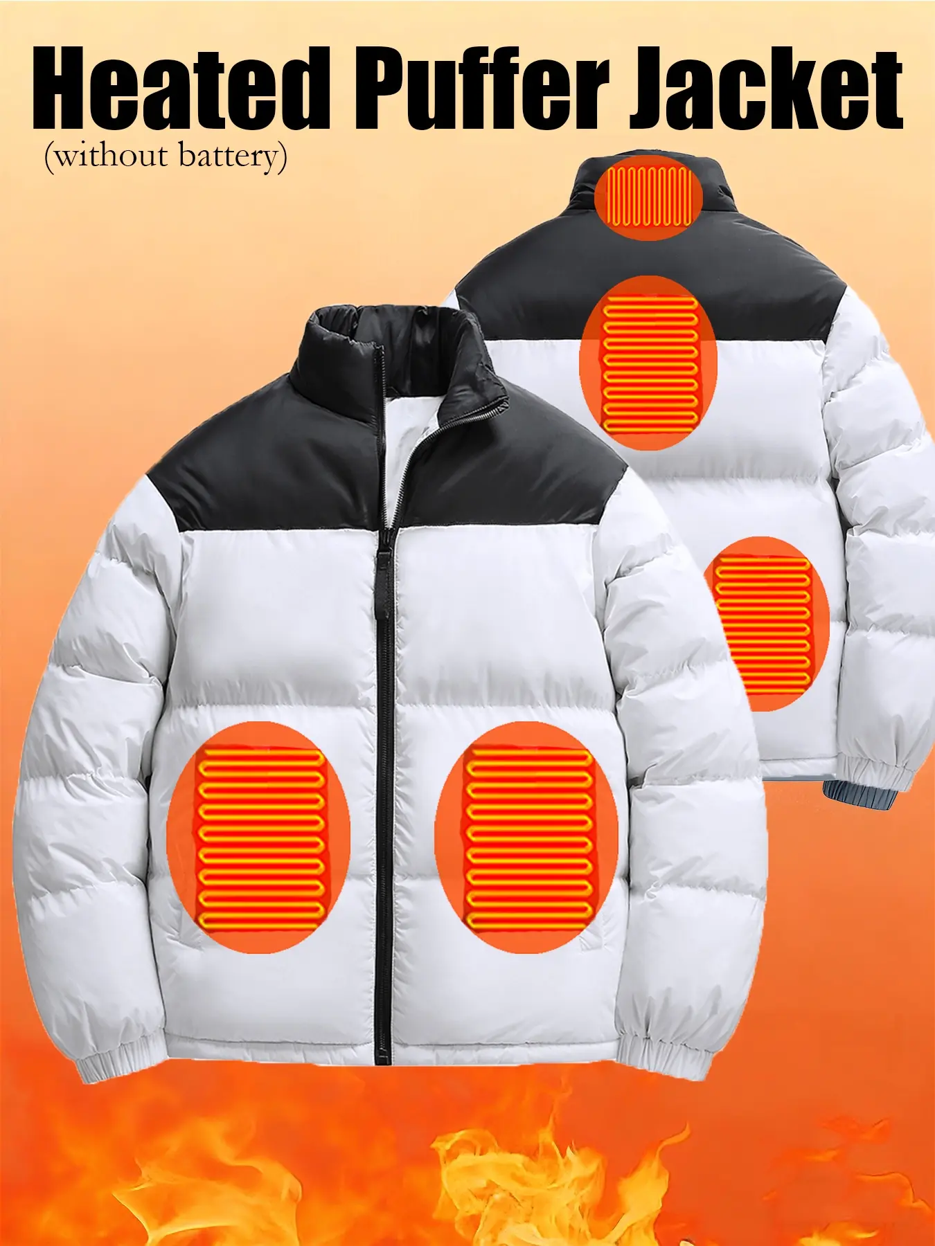 Men's Autumn Winter Heating Jacket Coat, Quilted Puffer Jackets, Waterproof Windproof Scratch-Resistant, Smart Multi-Zone Heating Design, Unisex Cold Weather Wear