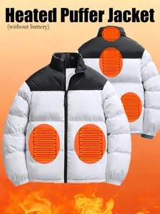 Men's Autumn Winter Heating Jacket Coat, Quilted Puffer Jackets, Waterproof Windproof Scratch-Resistant, Smart Multi-Zone Heating Design, Unisex Cold Weather Wear