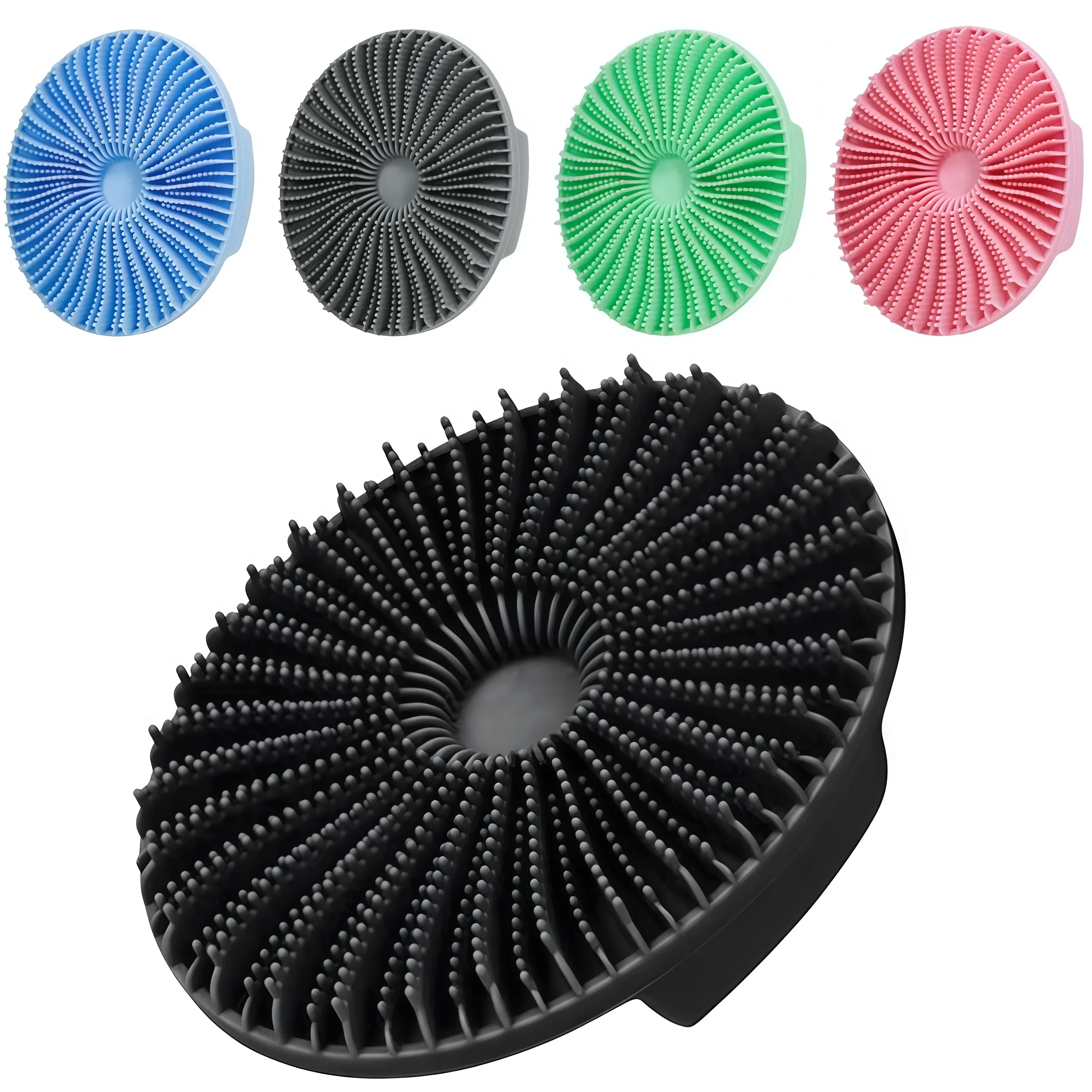 Hygienic Lightweight Hypoallergenic Silicone Body Scrubber Gentle Exfoliator for Sensitive Skin Antimicrobial Brush with Suction Cup Holder Bath & Body Care Bathroom Accessories Antibacterial Flexible Silicone Body Brushes