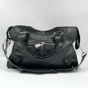 Pre-owned Balenciaga Leather Shoulder Bags Motocross Giant Covered Brogues City Bag