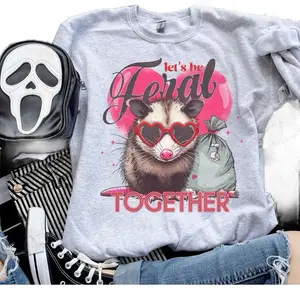 Let’s Be Feral Together - Ash Grey - Sublimation-  - Unisex Jersey Sweatshirt funny sweatshirts