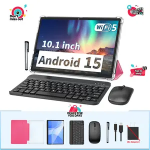 【DealsForYouDays】PYNAREL Android 15 Touchscreen Tablet Set with Keyboard, Case, Mouse, Stylus, Screen Protector, 5G WiFi, Type C - Father's Day, Back-to-School, Xmas Gift Bundle