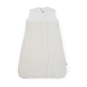Cotton Muslin Quilted Sleep Bag - Tan Gingham