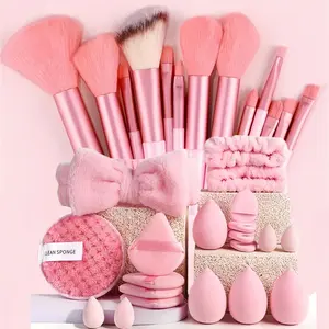 33Pcs Multipurpose Makeup Tool Kit, Non-Absorbent Soft Beauty Sponges, Fluffy Velvet Cushion Puff, Reusable Blending Puff for Foundation Contour & Setting Makeup