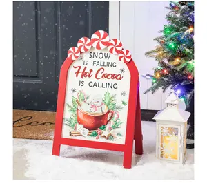 Glitzhome 24.25"H Christmas Wooden Peppermint Easel Porch Glitzhome 24.25"H Christmas Wooden Peppermint Easel Porch