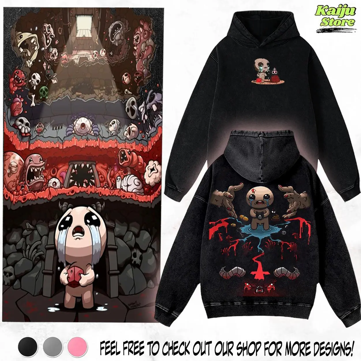 [COLLECTION] 4 Design The Binding of Isaac- Repentance Dogma Vintage Washed Unisex T-Shirt | Hoodie, Indie Game Shirt, Unisex Heavyweight Cotton T-Shirt Washed Vintage T-Shirt Casual Menswear, Summer Outfits