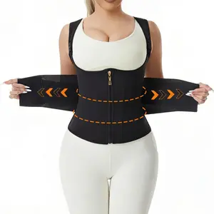 Tummy Control Shapewear Women Sweat Waist Trainer Vest Tank Top with Zipper for Gym Sports Girdle Compression Body Shaper