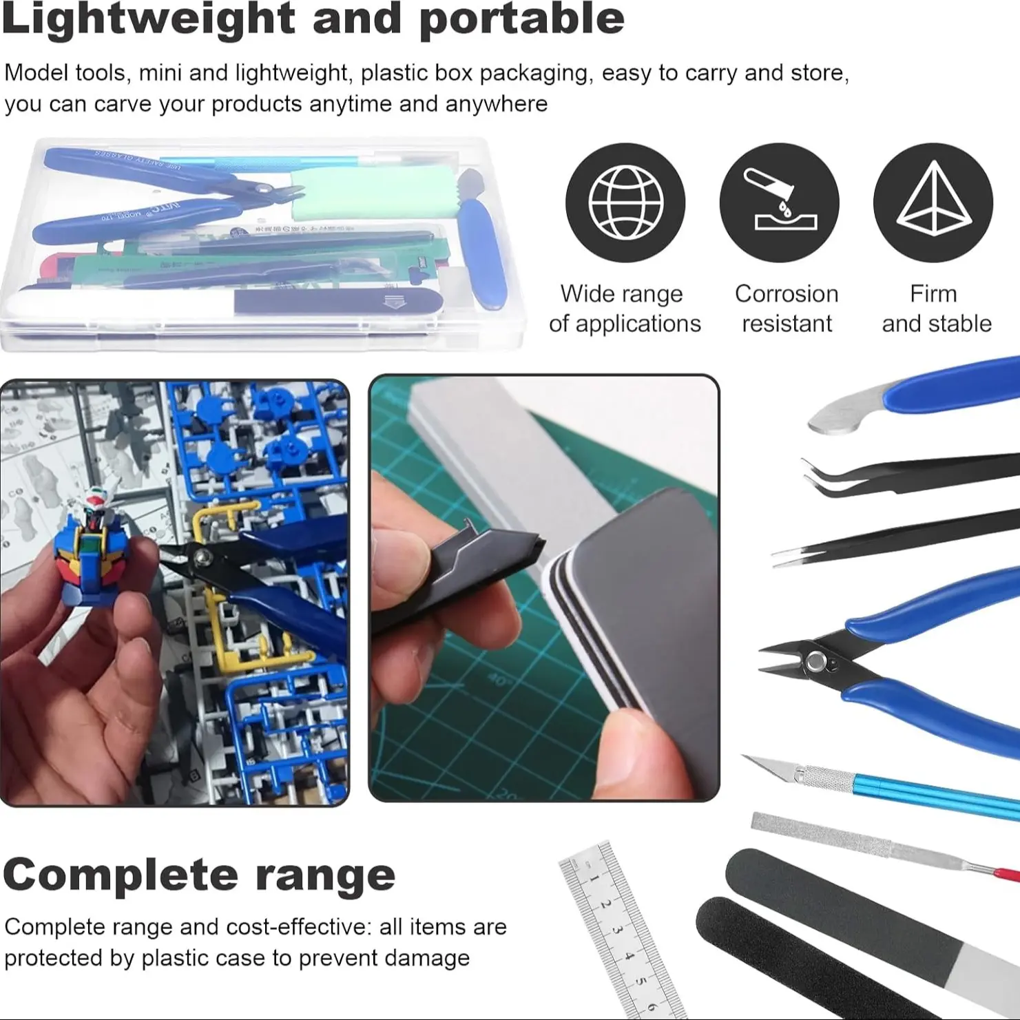 Precision Model Building Tool Set, Durable Kit for Car & Plastic Assembly, Essential for Professionals, Ideal Gift for Adults over 18, Comprehensive Tool Set, Assortment Kit