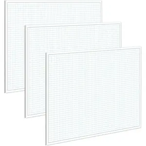(3-Pack) Engineering Graph Paper Pads, 11x17 Quadrille 25 Sheets/50 Pages Grid Paper for Drafting, Engineering, Blueprint Drawing, 4x4 Blue Quad Rule, 100gsm White Paper