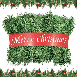 Christmas Garland 54  - 3 Stands Artificial Evergreen Garland Soft Greenery Garland Set for DIY Christmas Decoration, Non-Lit Indoor Outdoor Garlands for Stair Railing/Mantle/Holiday/Party Decor