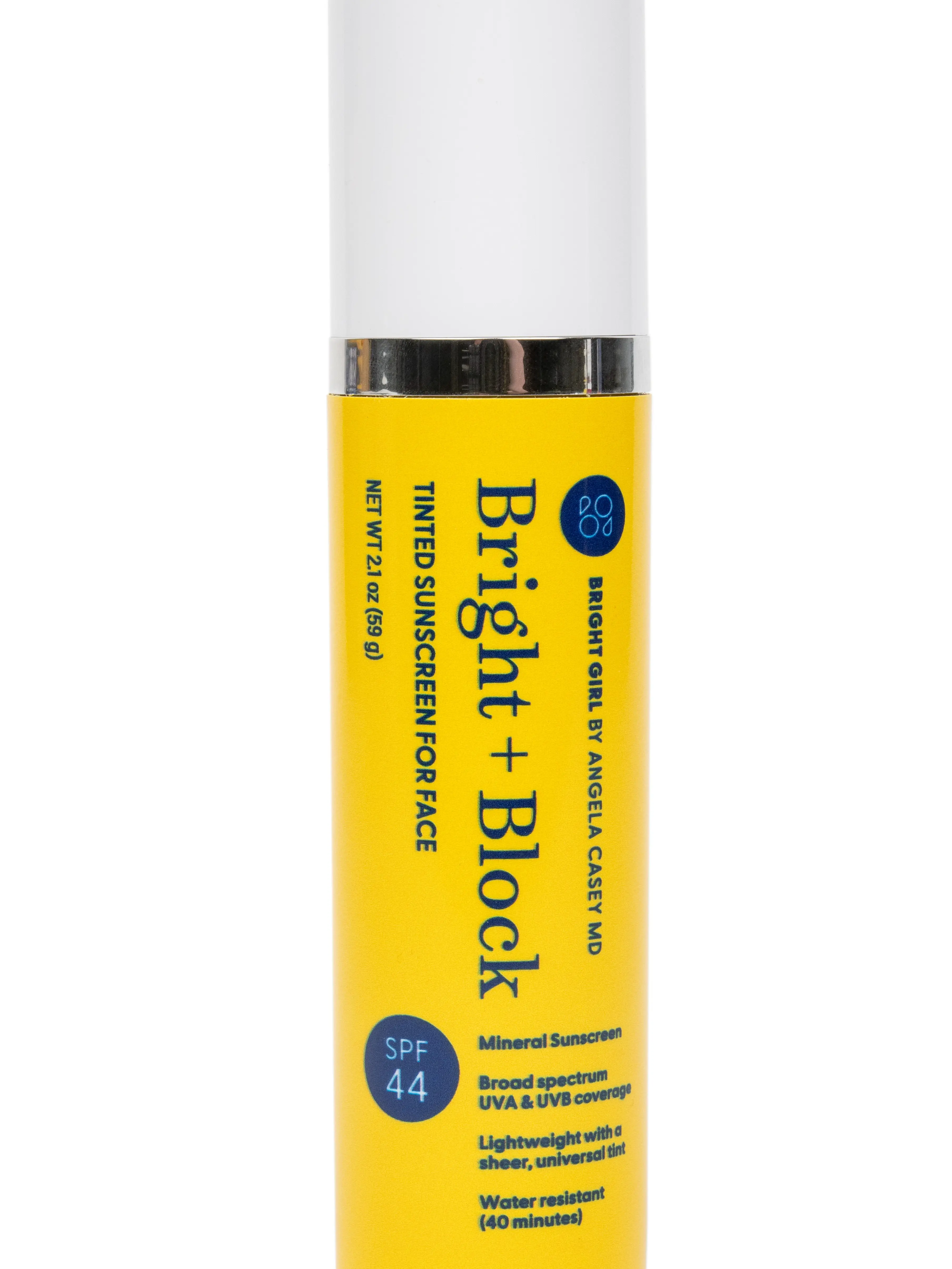 Bright Girl by Angela Casey MD Bright+Block SPF 44 Tinted Mineral Sunscreen Facial Skincare Lightweight Gentle Hydrating Comfort Titanium Hyaluronic Sensitive Skin Repair