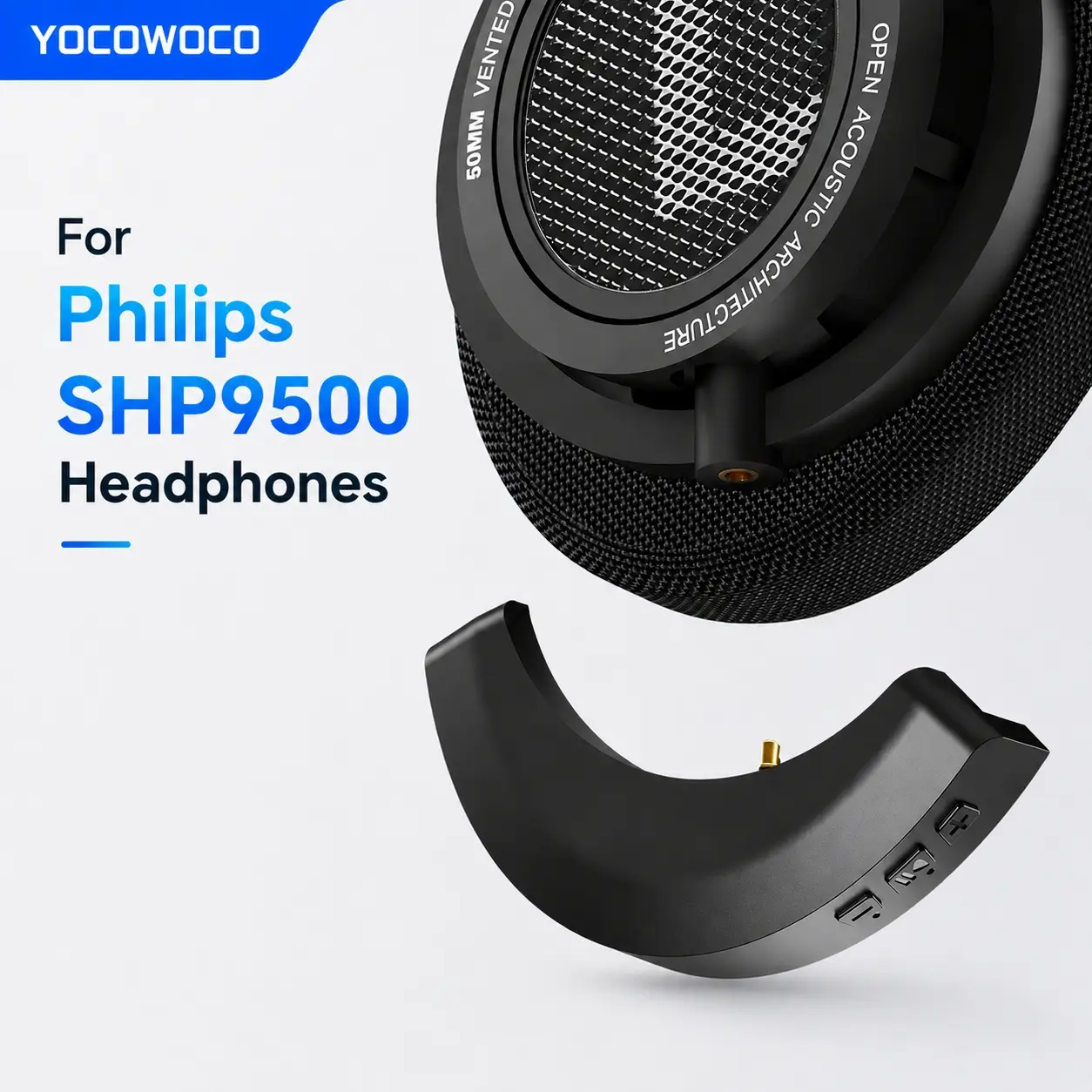 aptX Wireless Bluetooth 5.2 Adapter for Philips SHP9500 Headphones with Mic/Volume Control,Black