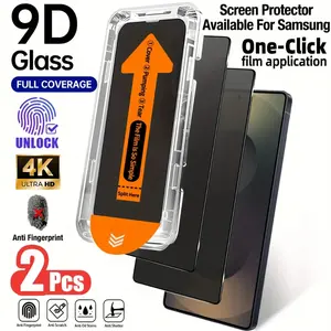 2-Pack Privacy Tempered Glass Screen Protector With Auto Dust-Elimination for  Galaxy S26 S25 S24 S23 S22 S21Ultra