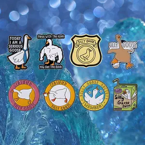 【 New autumn products of 2025 】 8 cartoon white goose series pins, exquisite badge pins, fashionable items, suitable for decoration on backpacks and clothing, exquisite gifts, perfect for giving gifts