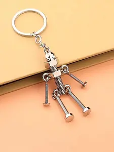 Cute Robot Design for Car Keys, Creative Screw Design Keychain for Men & Women, Fashionable Novelty Keychain As Gift for Friends, Keychain for Bags