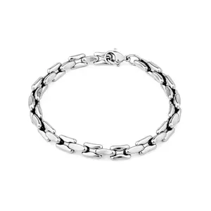 Mytys Women's Silver Plated Lobster Clasp Link Bracelet Stainless Steel Durable Twisted Cable Wire Design Festival Gift