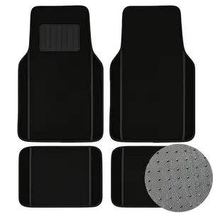 4pcs Heavy Duty Car Floor Mats - Carpet PVC & Flocking Full Set, Non Slip (with Anti-Slip Bottom Granules) Mats All-Weather Pad, Essential Auto Interior Accessories Universal For BMW Chevrolet Ford Honda Jeep Nissan Toyota Mercedes-Benz Hyundai Volkswagen