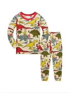 Boys Dinosaur Sleepwear Set, Pajama Sets, All Seasons Pajamas, Pajama Lounge Sets, Cartoon Print Homeewear, Soft Comfortable Long Sleeve Long Pants, Casual Loose Fit