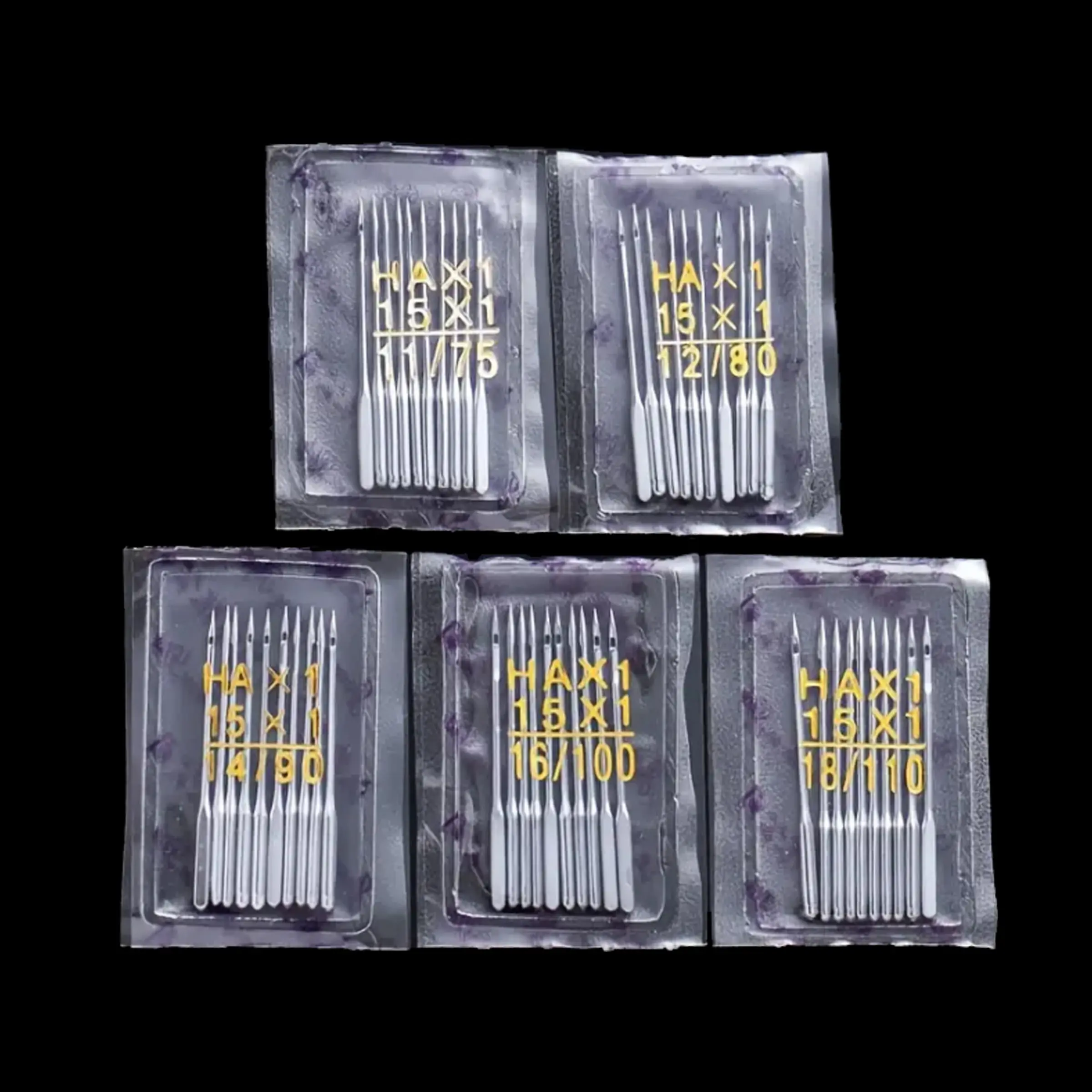 50Pcs 5 Size Home Sewing Machine Needle, HA 11/75,12/80,14/90,16/100,18/110 Universal, Sewing Machine Accessories For Singer Juki Brother Sewing Supplies