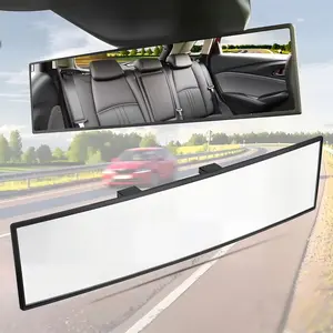 For Car SUV Trucks 11.81 Inch Universal Panoramic Convex Rearview Mirror Auto Parts Accessories High-Quality Glass, Anti-Fall Design, Reversible for Passengers, Easy Installation, Wider View for Safer Drives, Car Stuff
