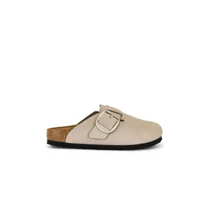 BIRKENSTOCK Boston Big Buckle Clog in Stone Coin Nubuck