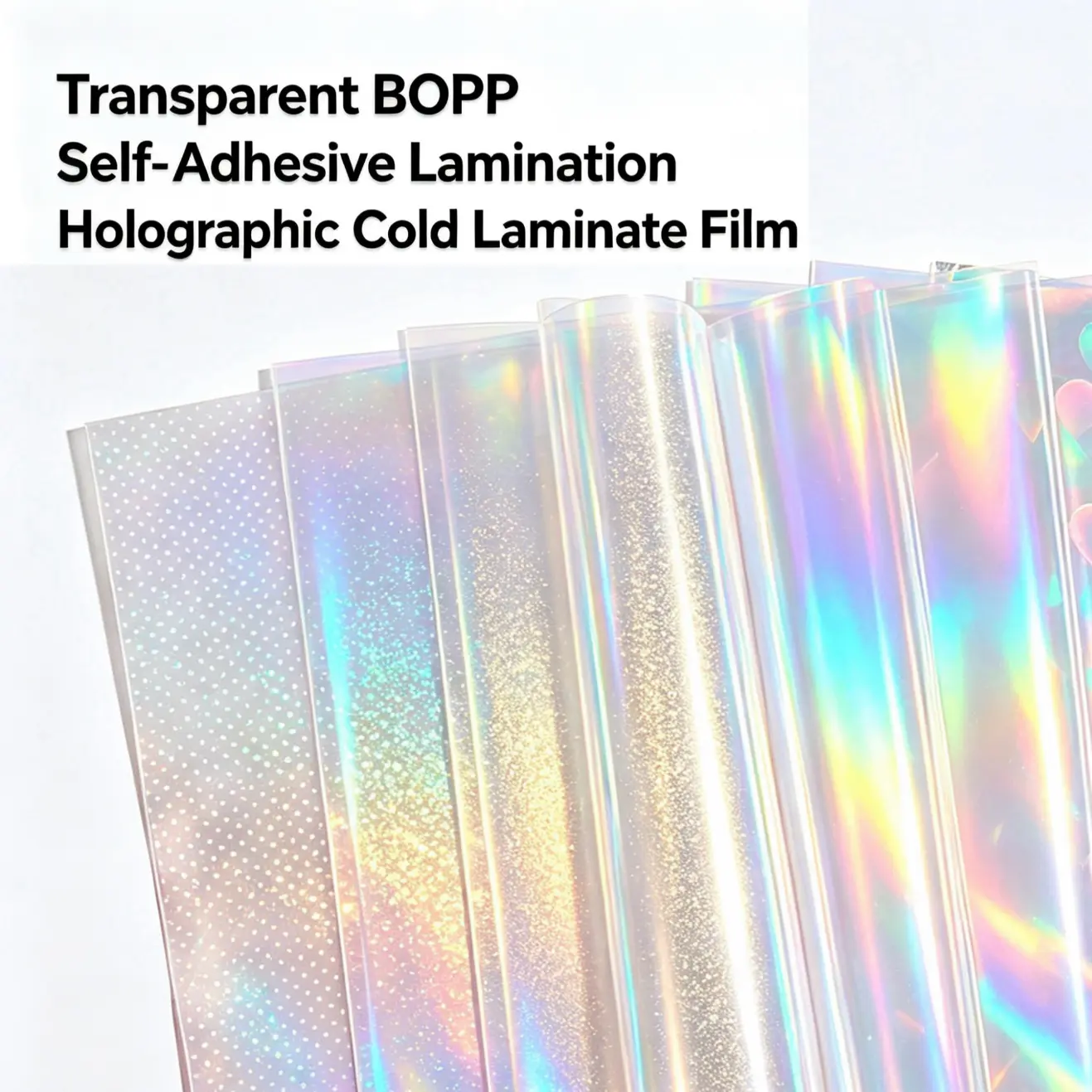 A4 Glossy Self-Adhesive Laminating Film, BOPP Holographic Laser Cold Lamination Film, Waterproof and Scratch-Resistant, Multi-Texture Designs, Photo and Specimen Protective Film, DIY Handcraft Decoration Sticker Material