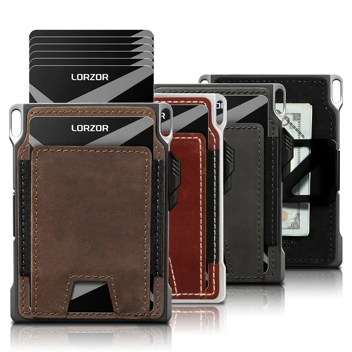 LORZOR 1979 Men's Tactical Wallet-Minimalist Full-Grain Leather Wallet
