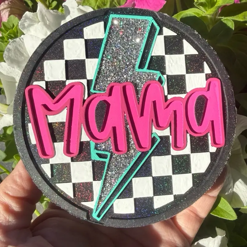 Checkered mama car freshie air freshener