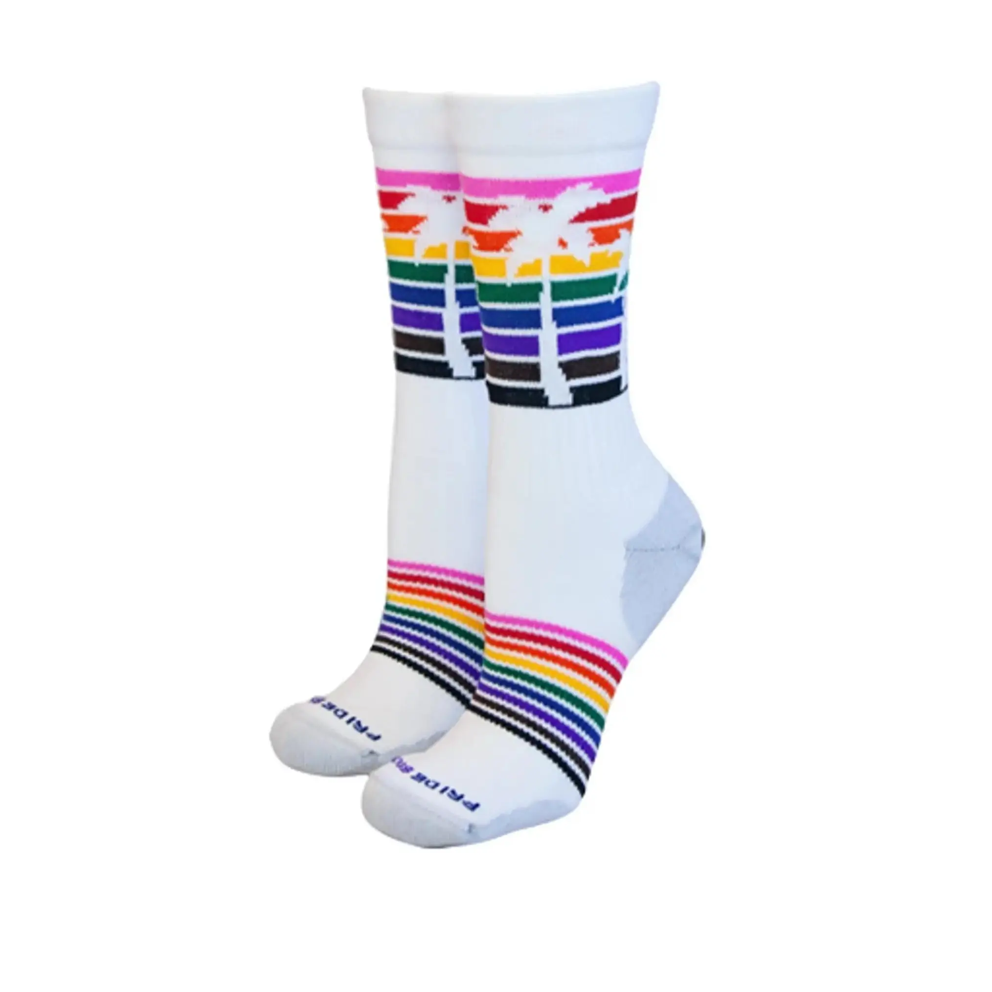 All inclusive Rainbow Striped California Palm Tree Jason Collins  Pride Socks Athletic Socks