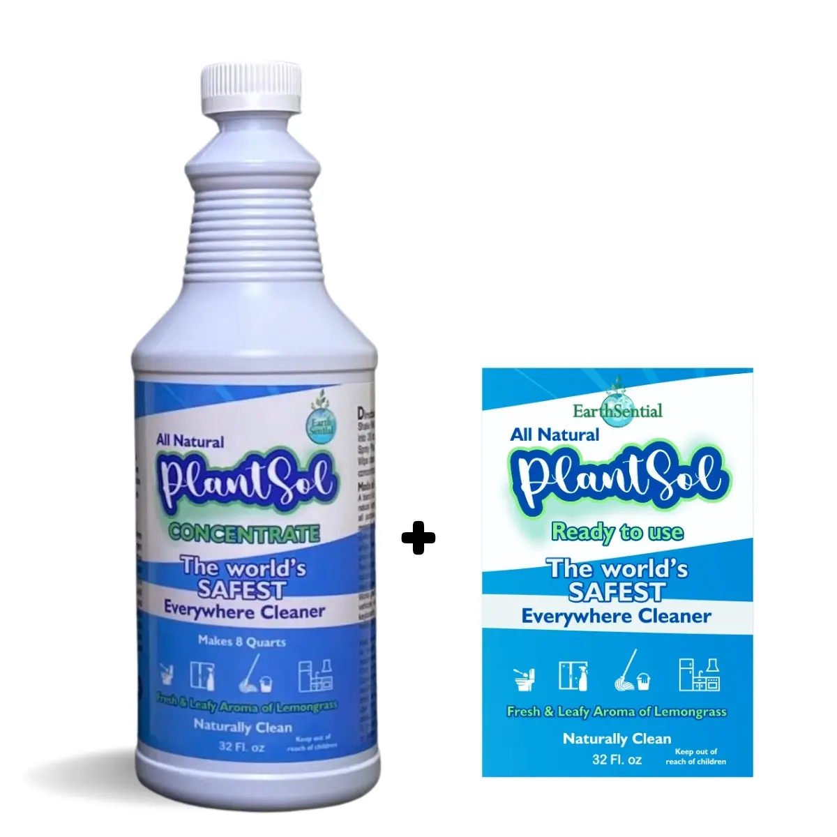 EarthSential Plantsol All Purpose Cleaner CONCENTRATE- 8X - All Natural - Non-toxic