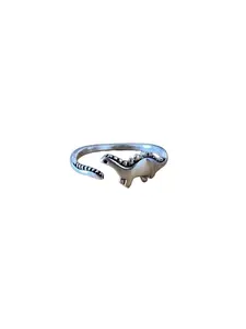 adjustable silver dinosaur rings Statement Rings