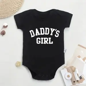 100% Pure Cotton Baby Onesies "Daddys Girl" Letter Print Soft Casual Round Neck BabyOnesies, for Outdoor, for babygirls