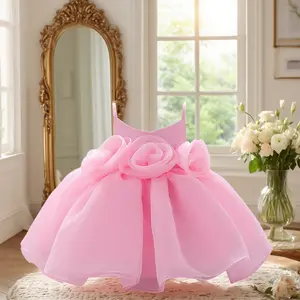 2136 Girls dresses with bows tutu skirts floral dresses birthday and first birthday party costumes