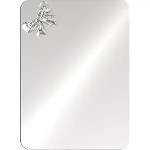 Magnetic Locker Mirror 4"x6" Small Real Glass Frameless Mirror with Magnetic Backing for School Locker, Bow School Locker Makeup Mirror for Girls Bathroom Refrigerator Dorm Gym Office Cabinet Home