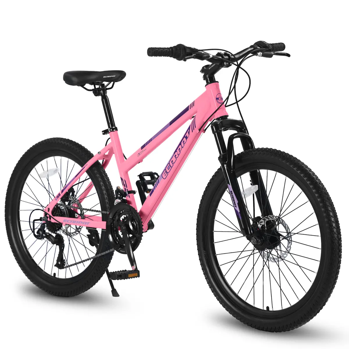26-Inch Hardtail Mountain Bike for Women & Youth, Outdoor Bicycle with Ergonomic Steel Frame, 21-Speed Shimano Shifter, Dual Disc Brakes & 100mm Front Suspension, Outdoor Bike, Classic Hardtail Design, On-Road Riding, 26" Tires, 21-Speed Gear, 65.00 X 24.