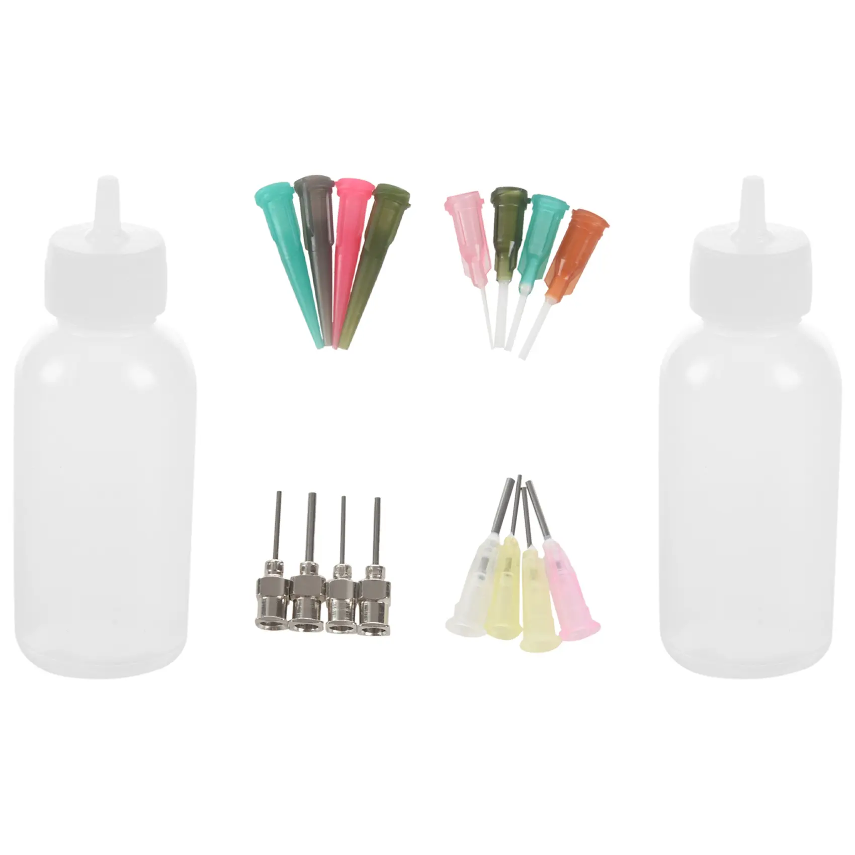 Unisex 16pc Henna Kit - Applicator Nozzles, Bottles, Paste for Automotive & Motorcycle Wheel/Rim Tattoo, Body Art Drawing Tool