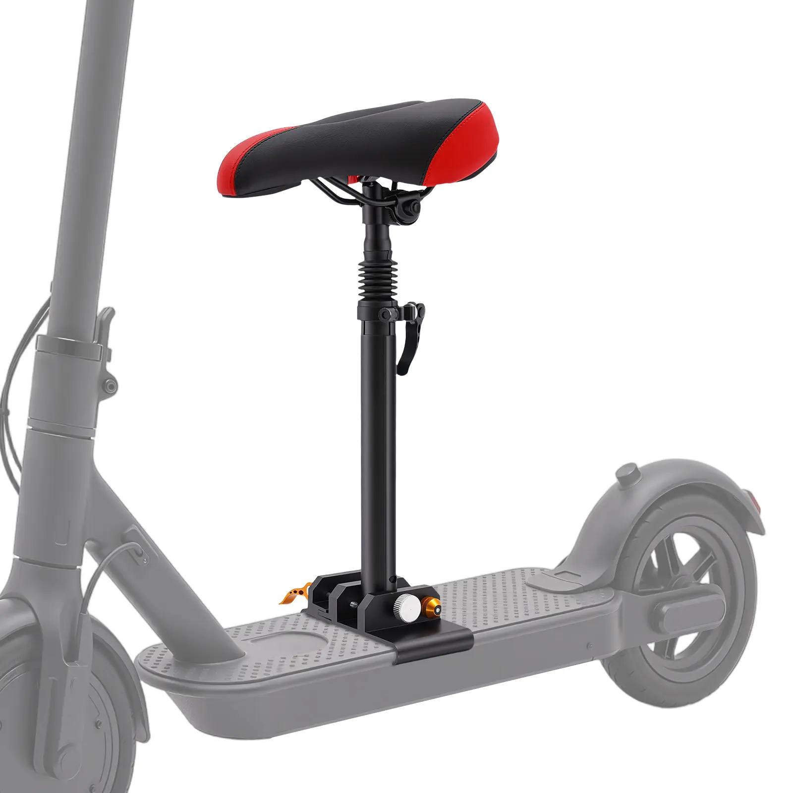 Adjustable Height Electric Scooter Seat with PU Cushion & Alloy Frame, Breathable Comfortable Saddle for M365 Compatible Xiaomi M365-Pro, No-Drill Clamp-On Installation, 220lbs Max Load for Daily Commute