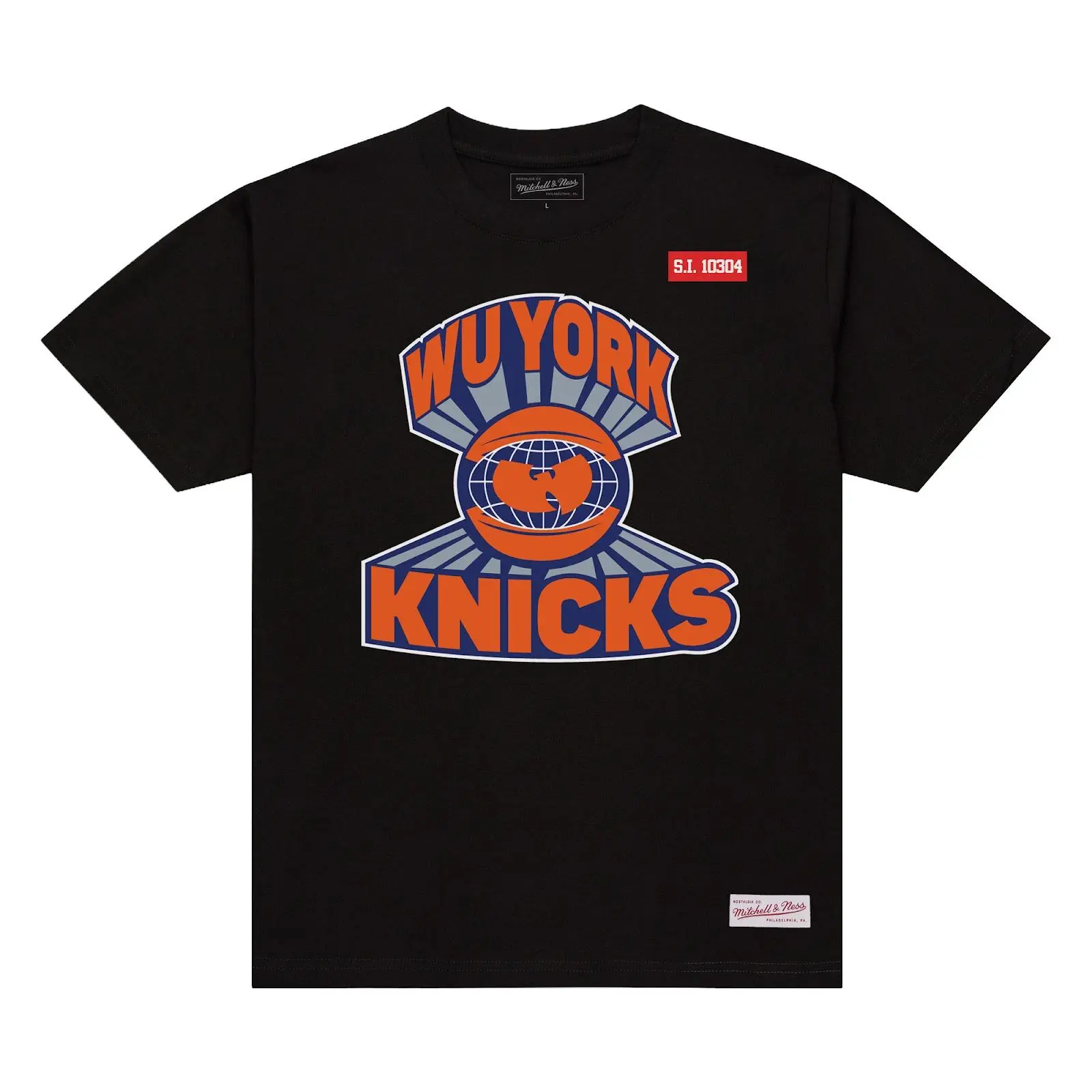 New York Knicks x Wu-Tang Black Wu York T-Shirt NBA Throwback Tee Graphic Vintage Fan Gear Mitchell & Ness
