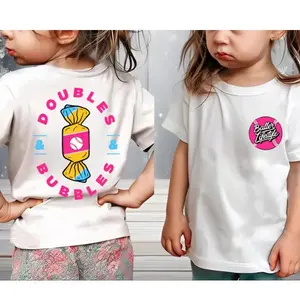 Youth and Adult Doubles and Bubbles Adult Tee, Outdoors Shirt, Family Trip, Unisex Classic Fit 100% Cotton Comfortable Casual Tee, baseball team gifts, Drippy baseball Outfit 1