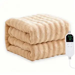 Heated Blanket Electric Blanket Twin Size 62"x84" - Dual Sided Warm Sherpa & Bubble Plush ,Electric Heating Blanket with 8 Heat Levels 6 Hours Auto-Off,  Machine washable,Christmas Gifts for Women