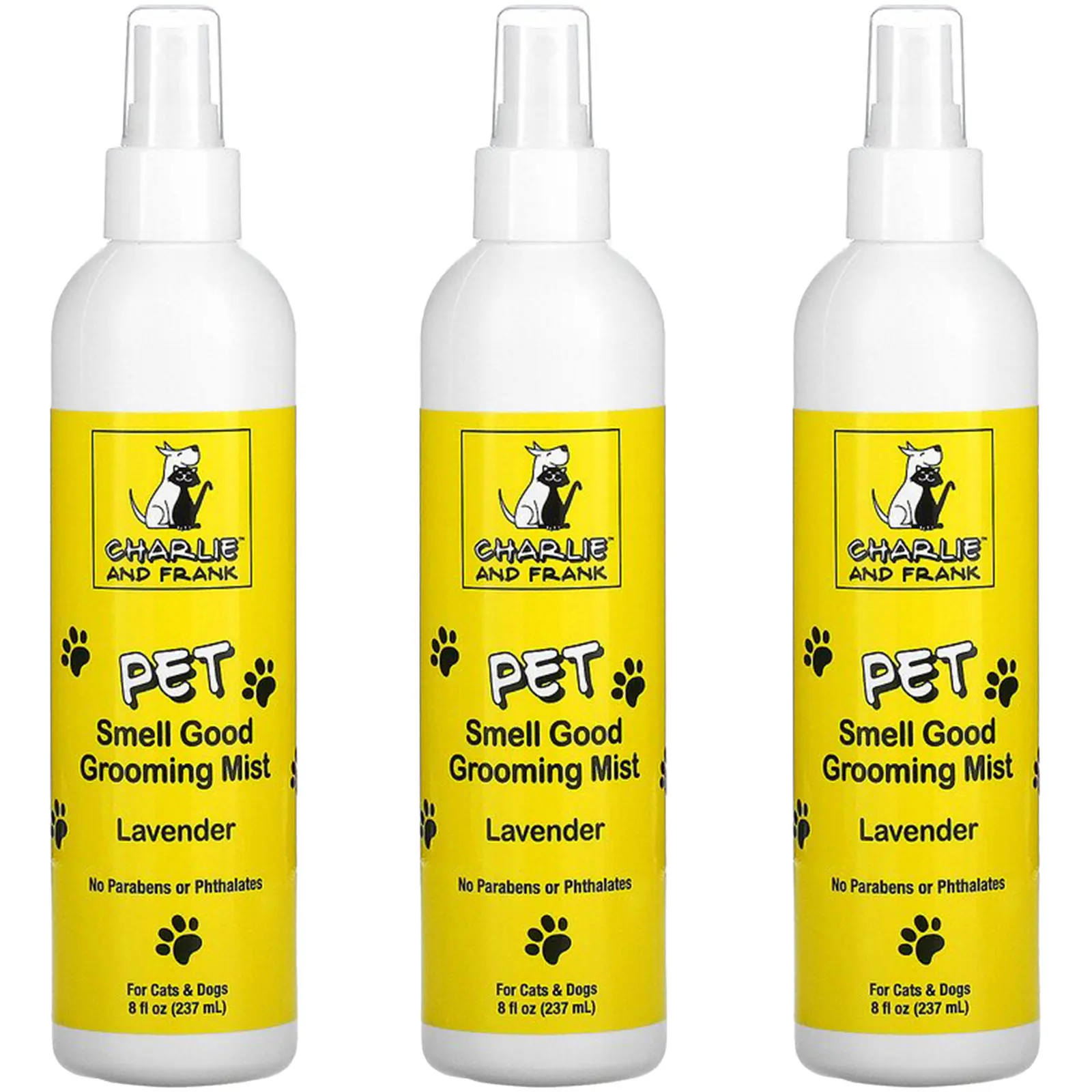 3 Pack Pet Smell Good Grooming Mist, Lavender, 8 fl oz (237 ml), Charlie & Frank