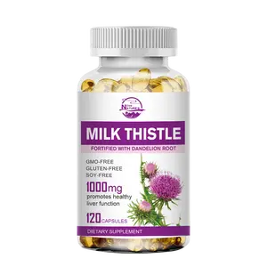 Milk Thistle Supplement - Liver Cleanse Detox & Repair With Dandelion Root | Non-GMO, Gluten Free | Herbal Healthcare Supplement Edible 120 Softgels