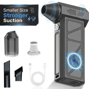Portable Turbo Fan, High-Speed Handheld Air Duster, 4-Speed Adjustable Brushless Motor, Ultra-Light 200g USB Rechargeable Blower, Powerful Compressed Air Alternative for Cleaning PC, Keyboard, Car & Travel display smart