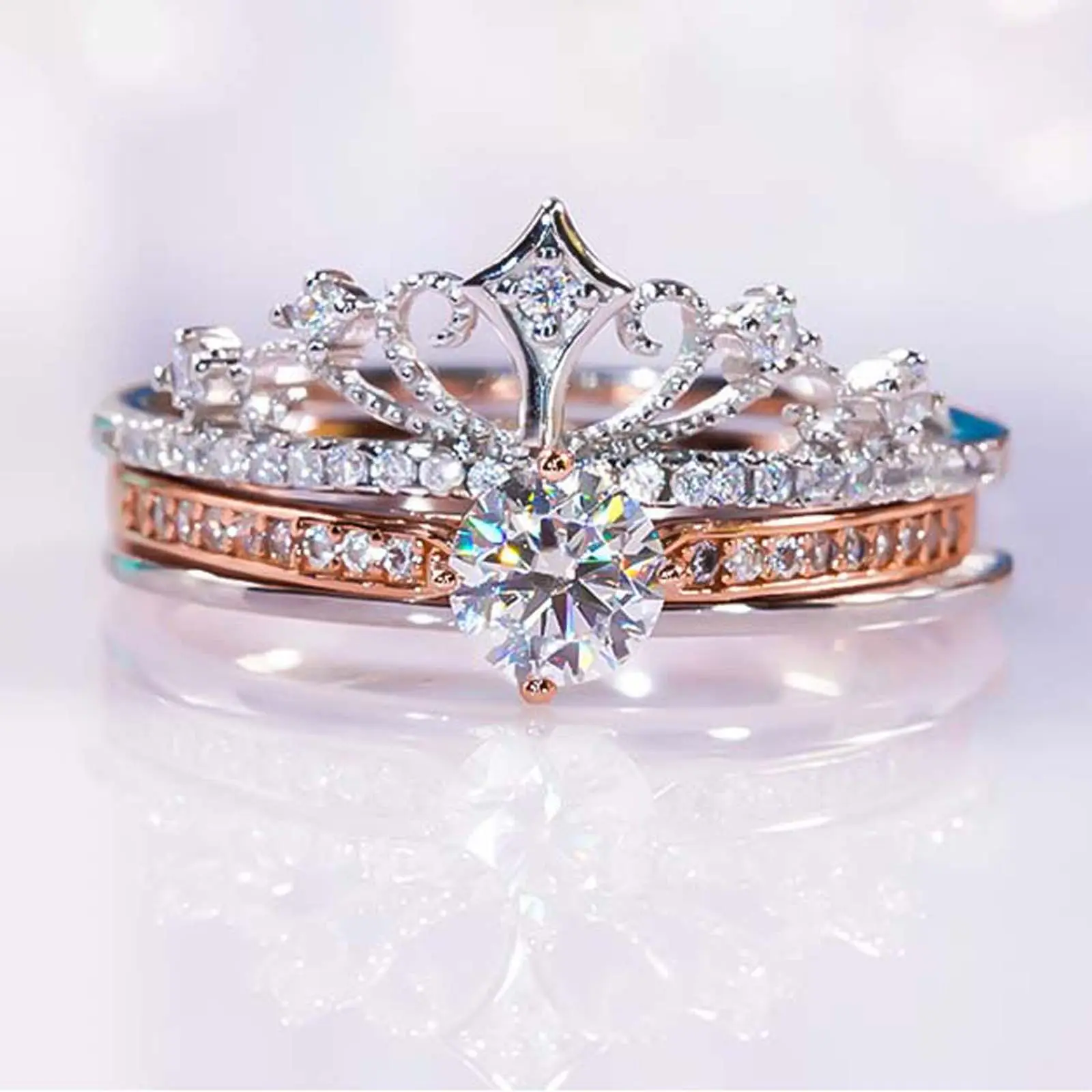 crown ring with adjustable opening design for index finger, a stylish accessory with two wearing options.