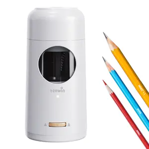 TENWIN Cordless Fully Automatic Electric Pencil Sharpener, 2000mAh Rechargeable Battery, 7-11.5mm Jumbo/Oversize Compatibility, Hands-Free Auto In & Out Sharpening, for Mechanical Pencils, Teacher Gift for Office Stationery