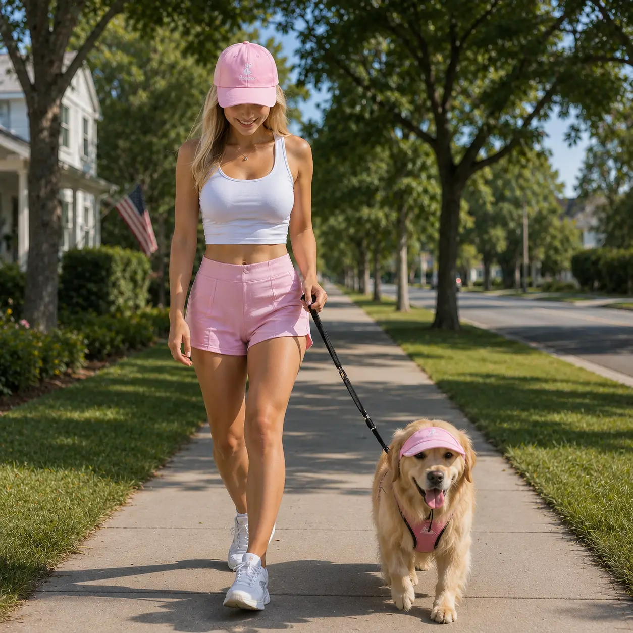 Matching Owner & Dog Baseball Cap Set  Adjustable Cotton Pet Visor with Ear Holes | UV Sun Protection Dog Mom & Dad Gift | Breathable & Machine Washable Outdoor Fashion (2PC Set)