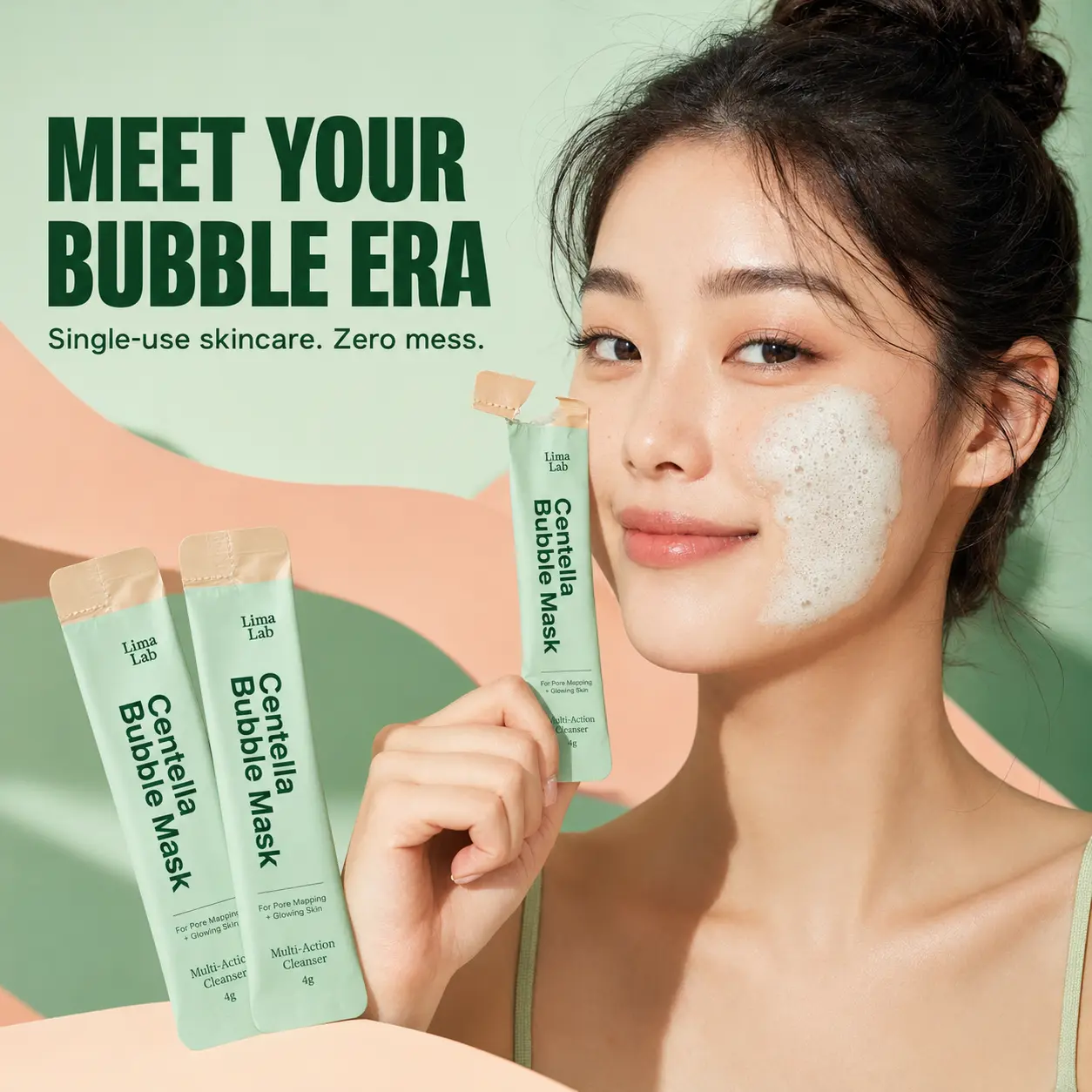 Centella & Niacinamide Bubble Face Mask - Unisex Clarifying Facial Cleanser for Skin Detox, Pore Control, Oil Control, Moisturizing & Soothing, 12-Pack Multi-Pack Face Care Product for All Skin Types, Adults