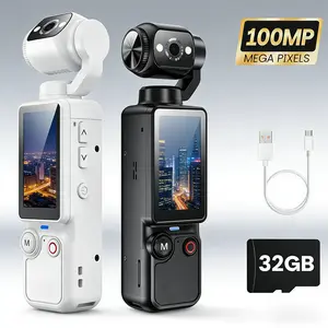 Equipped with 32/128/256G SD card, 1080P camera, pocket camera with night vision and 180 rotating lens, portable sports DV camera for outdoor sports, skiing, cycling and hiking (no application). camcorder summerwins