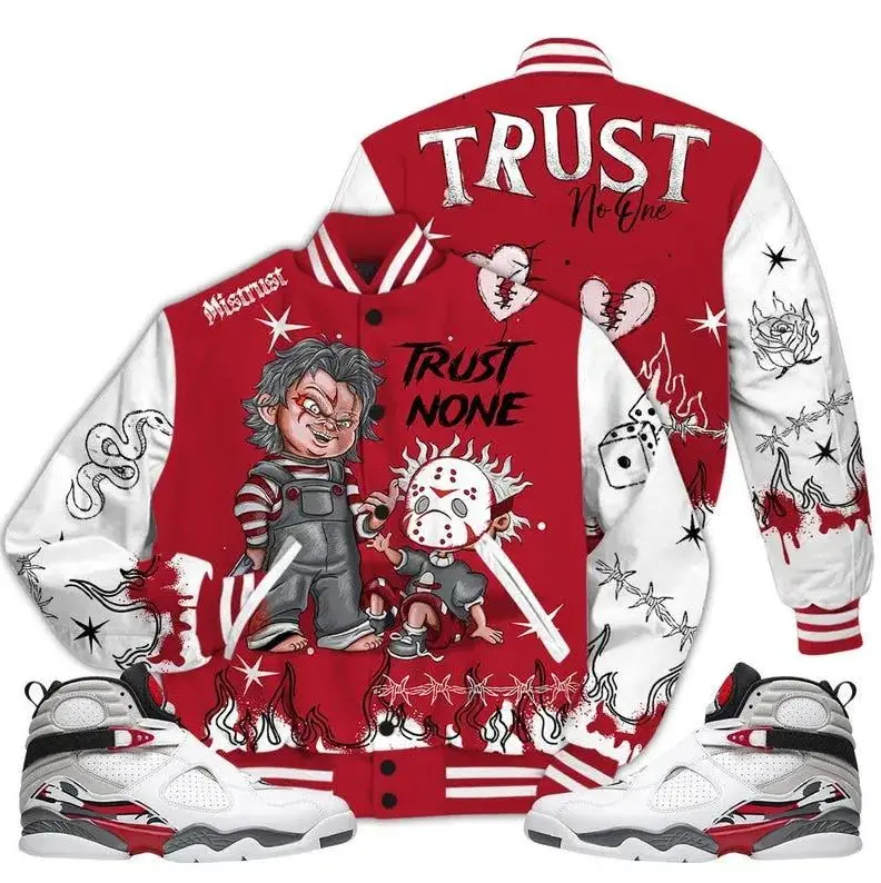 8 Bugs Bunny Varsity Jacket White True Red 8s Outfits Matching Shirt | Casual Lounge Sweatpants | Cozy Jogger Pants | Unisex Sport Streetwear